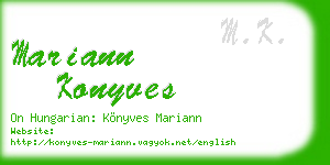 mariann konyves business card