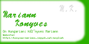 mariann konyves business card